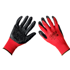 Flexible Gloves, Latex Lined Red and Black 