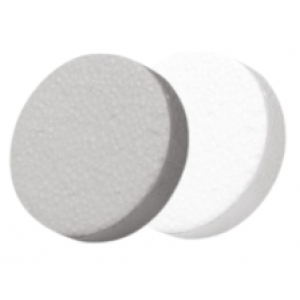 Polystyrene disc - a cap for polystyrene pins